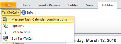 Manage Outlook Tasks with Outlook Calendar combinations
