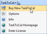 TaskToCal toolbar