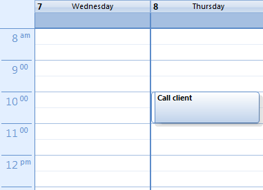 Outlook task in calendar