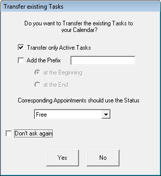 Transfer existing Tasks to your Outlook calendar